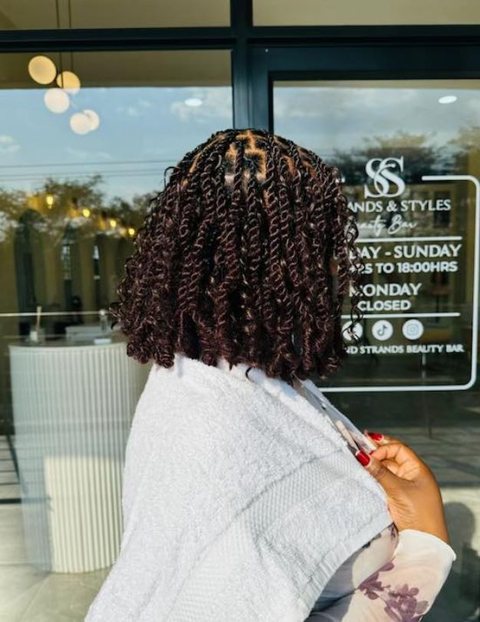Burgundy twists